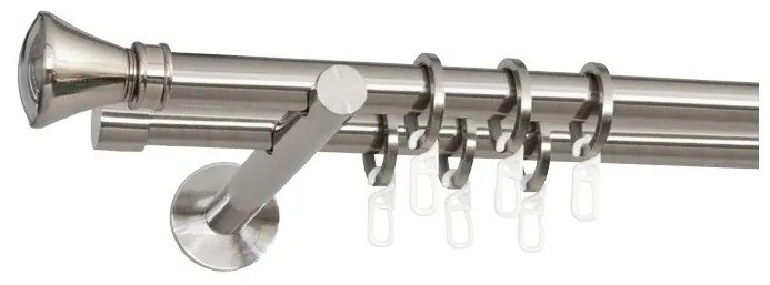 Galerie dubla pentru perete suport universal -PRINCE /19 - inox (Alege marime: 320 cm)