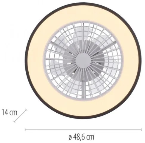Ventilator LED RGBW dimabil de tavan JUST LIGHT. 14447-18 LENO LED/44W/230V + telecomandă