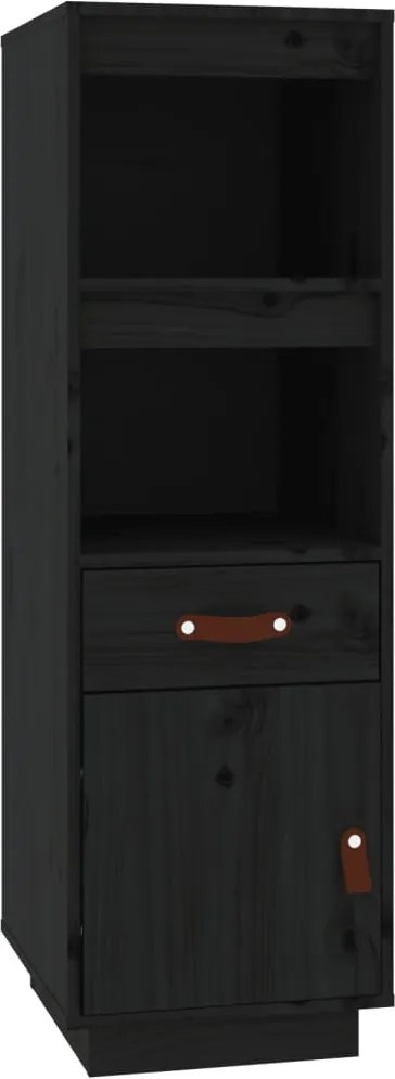 vidaXL Dulap înalt, negru, 34x40x108,5 cm, lemn masiv de pin