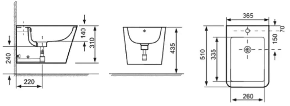 Set vas WC suspendat rimless, cu capac soft close plus bideu, Paris