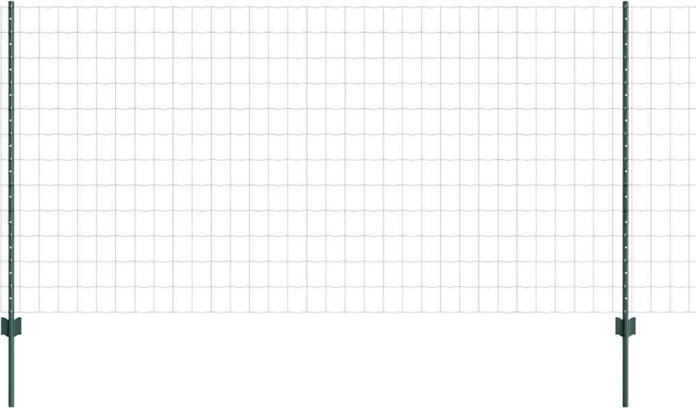 vidaXL Gard cu Stâlp Verde 1,2 x 25 m Oțel și PVC
