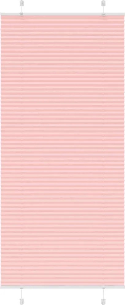 vidaXL Jaluzea plisată roz 95x200 cm Lățime țesătură 94,4cm poliester