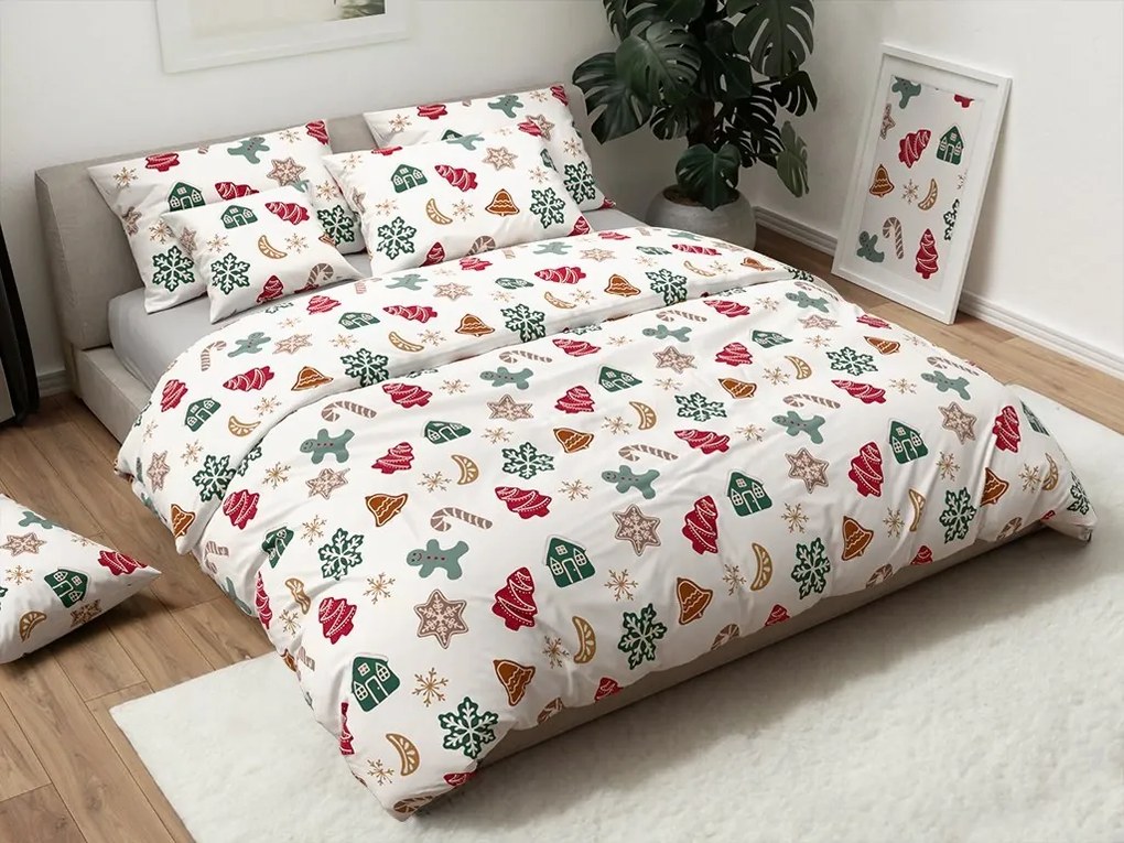 Lenjerie de pat din flanel HOLLY albă Dimensiune lenjerie de pat: 2 buc 70 x 90 cm | 200 x 220 cm