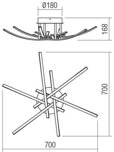 Plafonieră LED Redo 01-2187 SPATHA 6xLED/6W/230V 3000K auriu