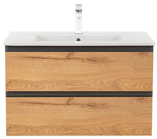 Dulap inferior Vario Forte 80 cu lavoar antracit-stejar