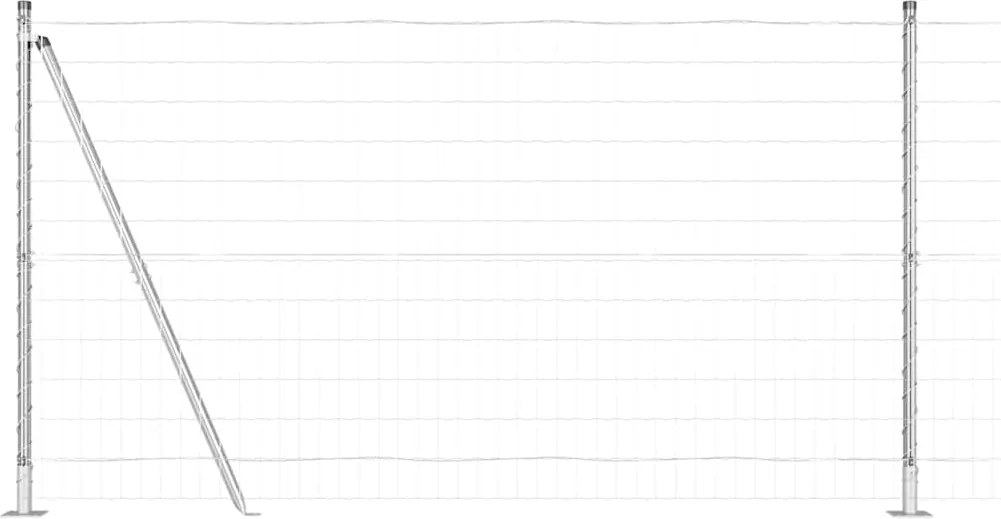 vidaXL Gard cu Stâlp Argintiu 1,2 x 10 m Oțel