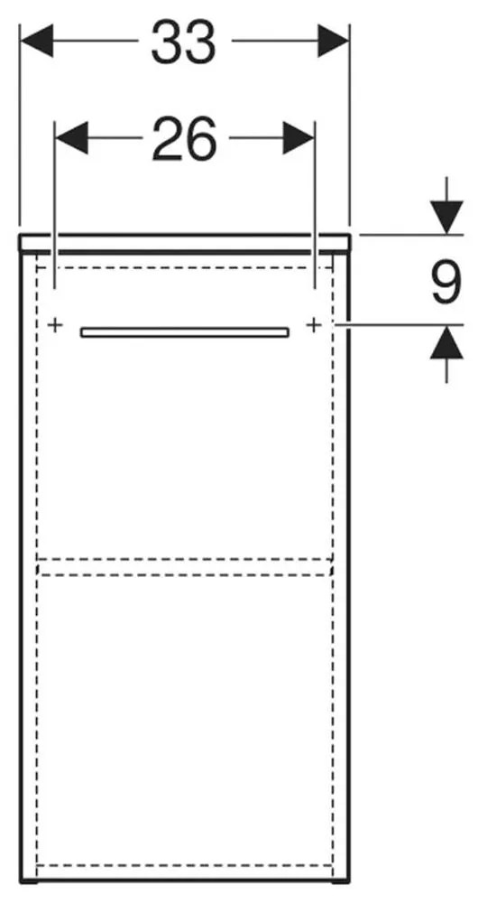 Dulap baie suspendat Geberit Selnova Square, o usa, 65 cm, alb lucios Alb lucios