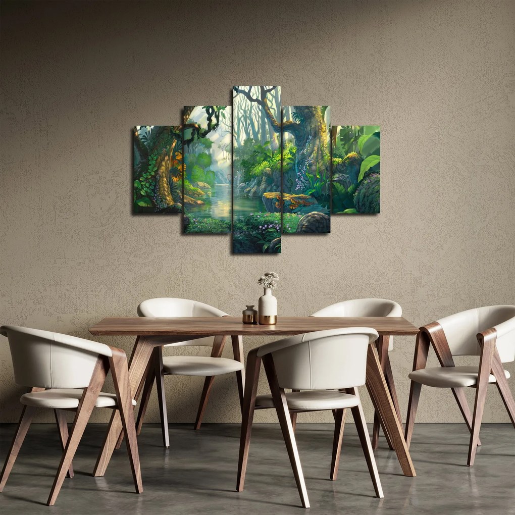 Tablou - Ilustrare pădure tropicală (150x105 cm)