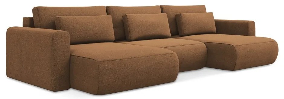 Colțar teracotă extensibil/cu spațiu de depozitare (în formă de "U") Kapua – Makamii