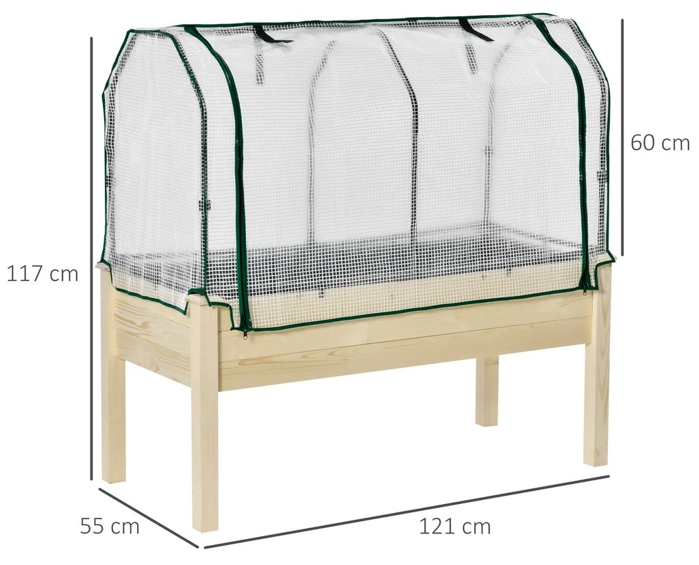 Outsunny Sera Jardiniera Lemn pentru Plante, Design Compact 121x55x117cm, Ideală pentru Grădină | Aosom Romania