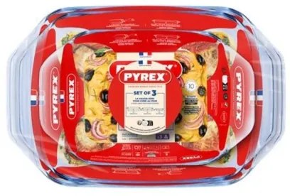 Set de 3 tăvi de copt PYREX, 1,4/3/4 l