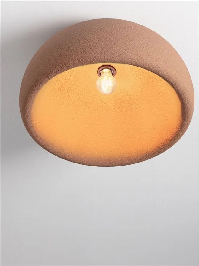 Lustra aplicata tavan cu textura granulata Davo 50cm, rosu caramiziu