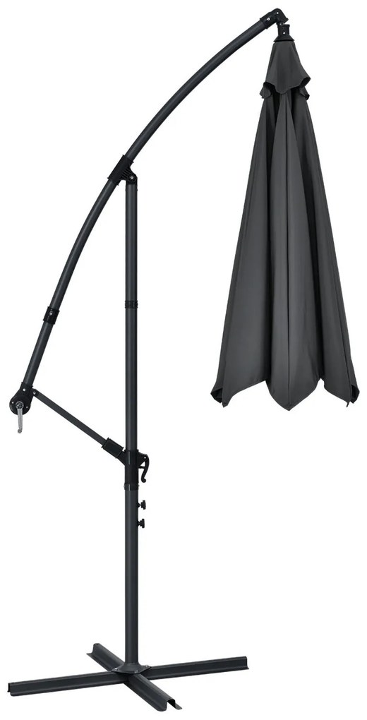 Juskys Umbrelă de soare Brazilia 3,5 m - gri închis