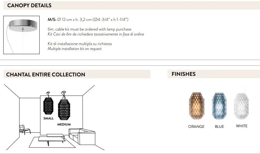 Lustra design Art Deco realizata manual Chantal Medium Orange
