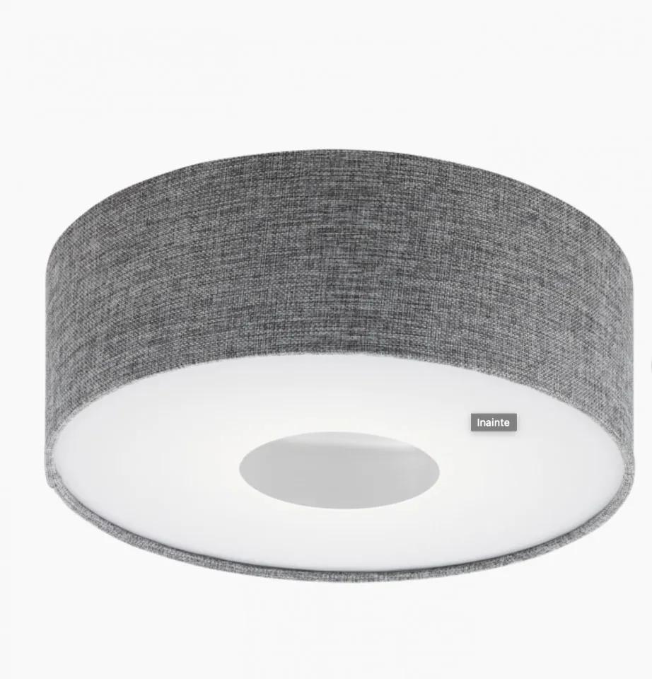Plafoniera ROMAO Eglo, LED, metal/textil, 15.5W, 1600lm, gri-alb, diametru 35 cm, 1 bec