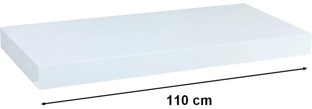 Raft de perete Stilist Volato, 110 cm, alb lucios