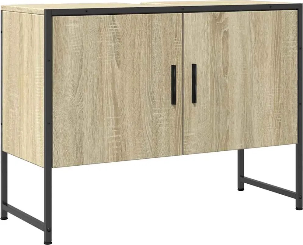 vidaXL Dulap chiuveta de baie, stejar sonoma, 80x33x60cm lemn compozit