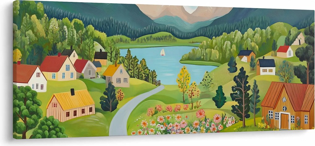 Tablou - Sat în Munți (120x50 cm)