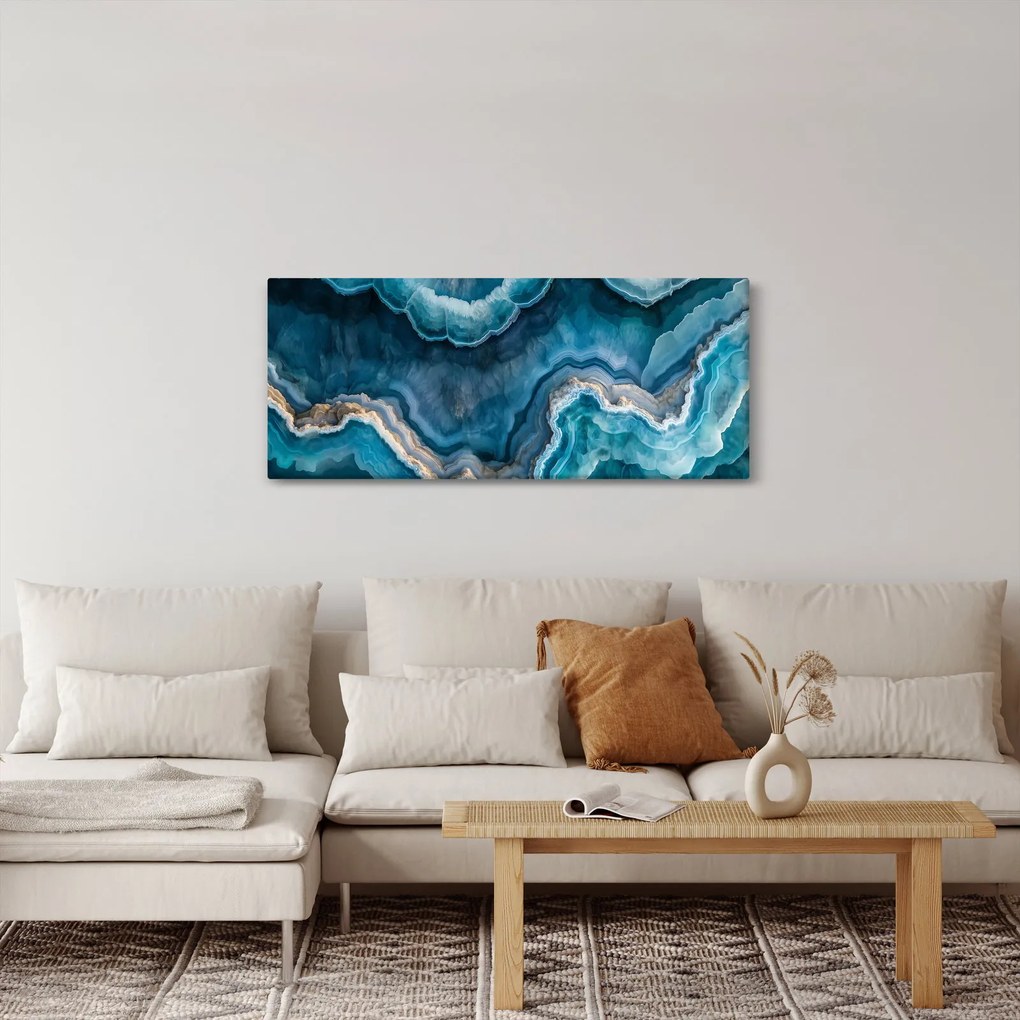 Tablou - Detaliu de acvamarin (120x50 cm)
