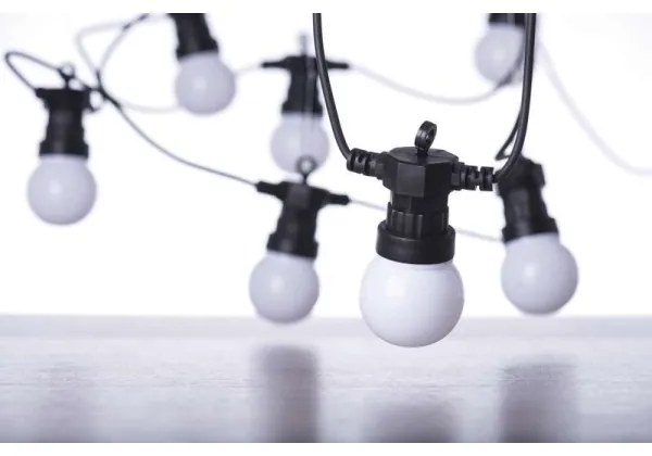 Lanț LED decorativ de exterior 10xLED/10m IP44 alb