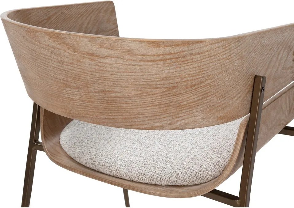 Set de scaune de sufragerie în culoare naturală cu cotiere 2 buc. tapițat Naia – MOME