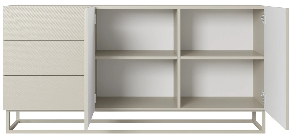 Comodă cu sertare pe cadru Asha 167 cm - cașmir