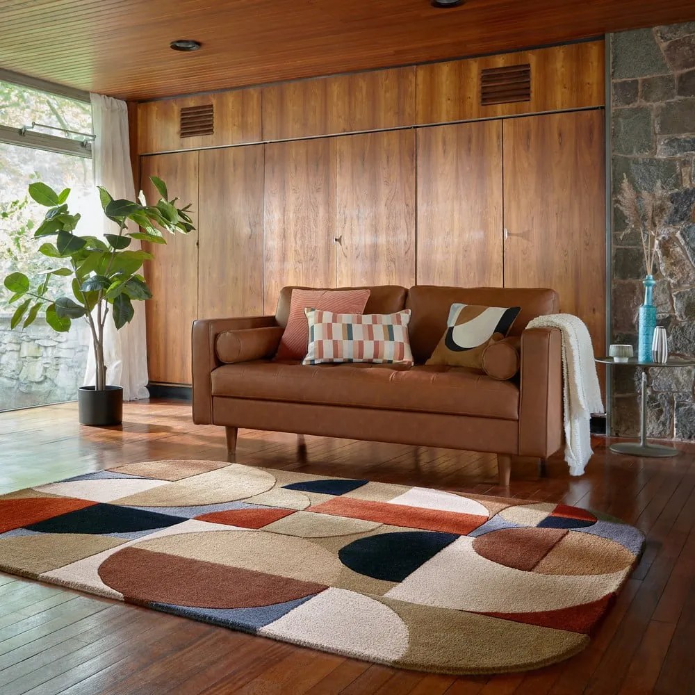 Covor în nuanțe teracotă, țesut manual din lână 120x170 cm Mia Arch – Flair Rugs