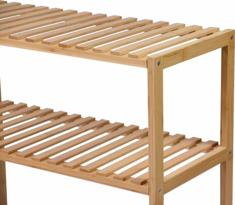 Raft din bambus, 3 polițe, 60 x 26 x 66 cm