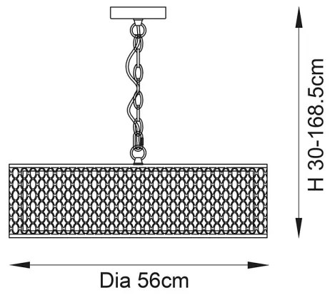 Lustră pe lanț Endon 81969 CORDERO 3xE27/10W/230V crom mat