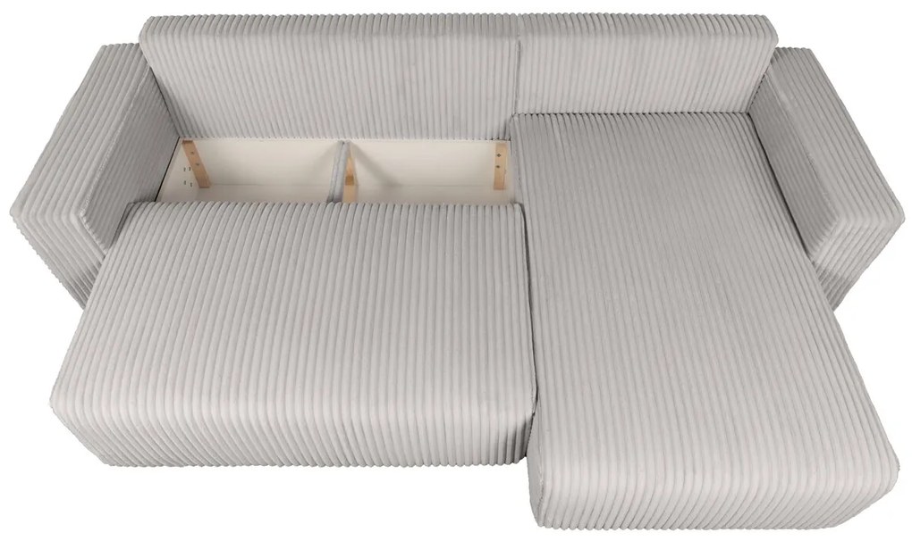 Coltar extensibil Verona Gri Reyat, 290x170x80 cm cu lada de depozitare