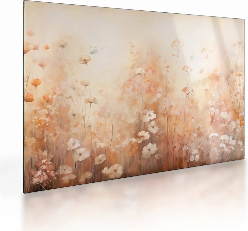 Tablou pe sticlă - Model de flori sălbatice (70x50 cm)