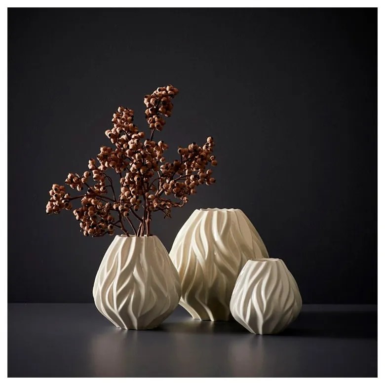 Vază din porțelan Morsø Flame, înălțime 23 cm, alb