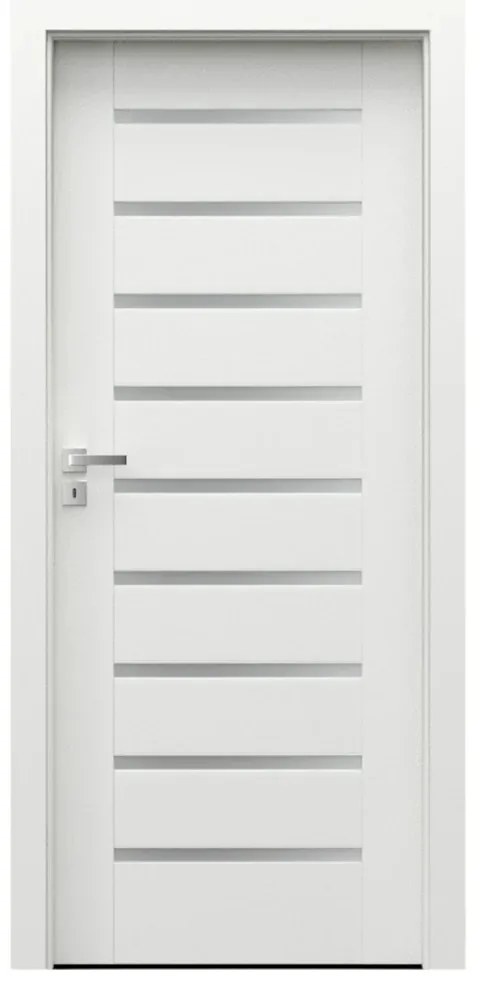 Usa Interior din MDF Porta CONCEPT Model A.9 (Culoare: Alb, Toc: Reglabil 10 cm, Maner: Patrat argintiu crom, Dimensiune: 80 cm)