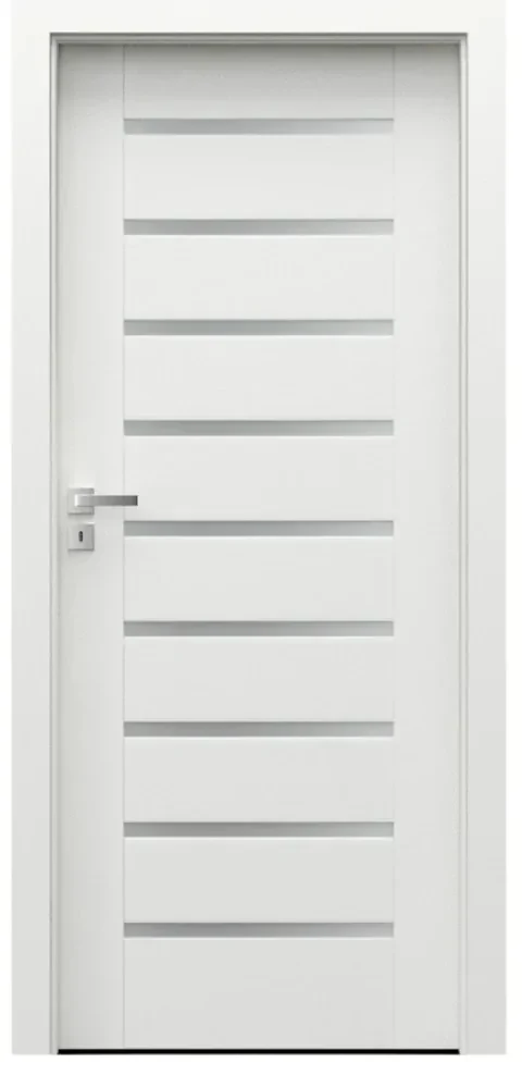 Usa Interior din MDF Porta CONCEPT Model A.9 (Culoare: Alb, Toc: Reglabil 30 cm, Maner: Patrat argintiu crom, Dimensiune: 80 cm)