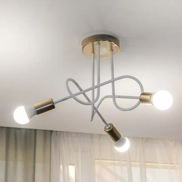 Lustră aplicată OXFORD 3xE27/15W/230V aurie/albă