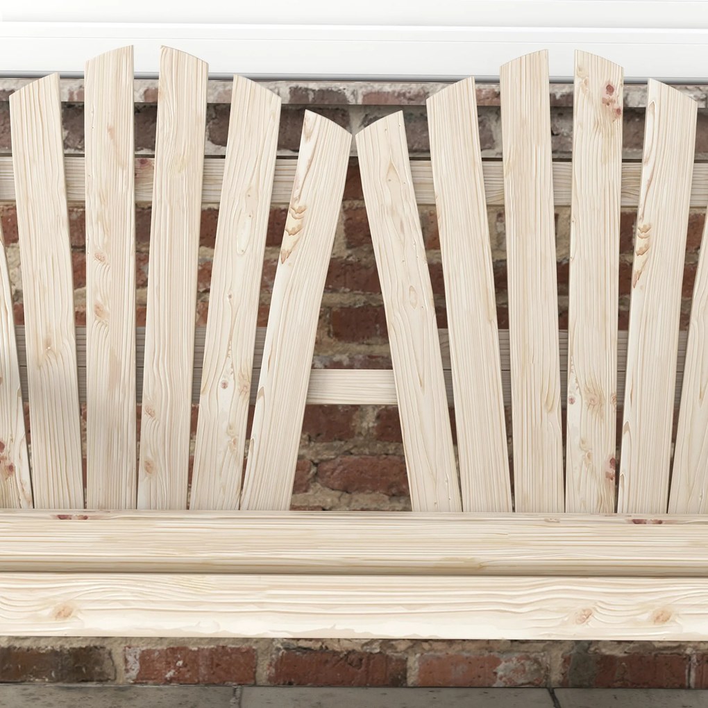 Outsunny Bancă de Grădină pentru 2 Persoane cu Mânere în Formă de Roată, Bancă de Exterior din Lemn de Brad, pentru Terasă și Curte, 108x66x95 cm, Finisaj Lemn Natural | Aosom Romania
