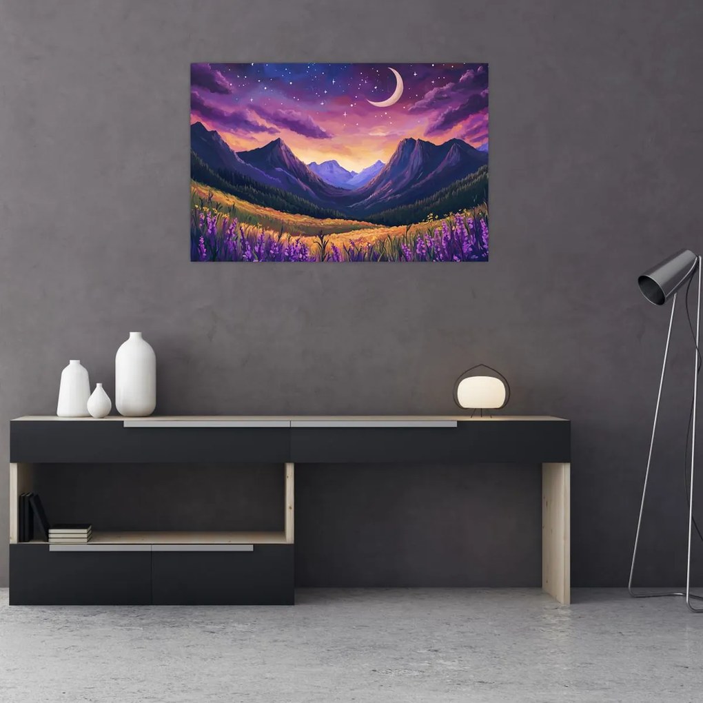 Tablou - Peisaj violet (90x60 cm)