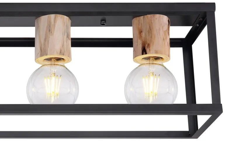 Plafoniera design modern HAGAR negru 15476-4D GL