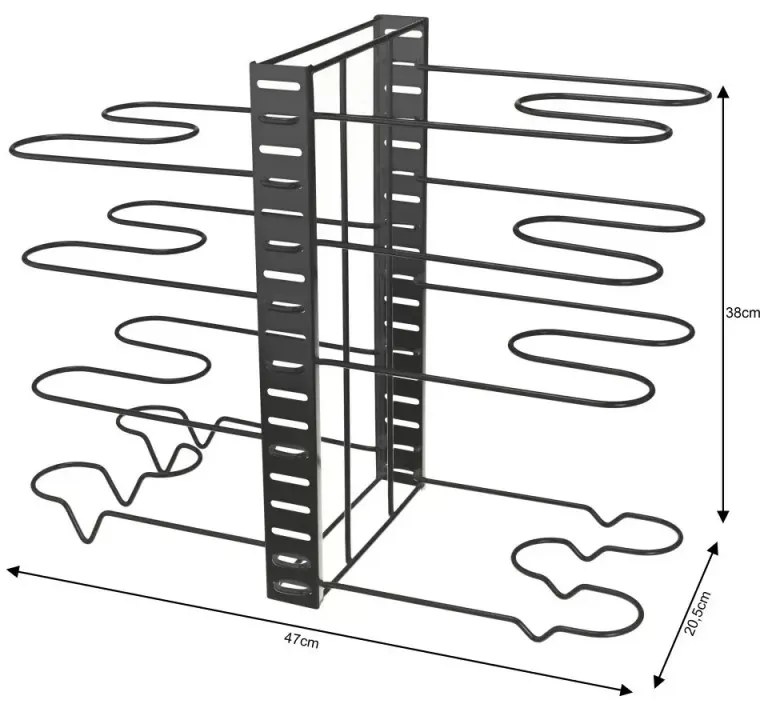 Organizator bucatarie Kinghoff KH 1640, Pentru tigai sau capace, 8 nivele, Metal, Negru