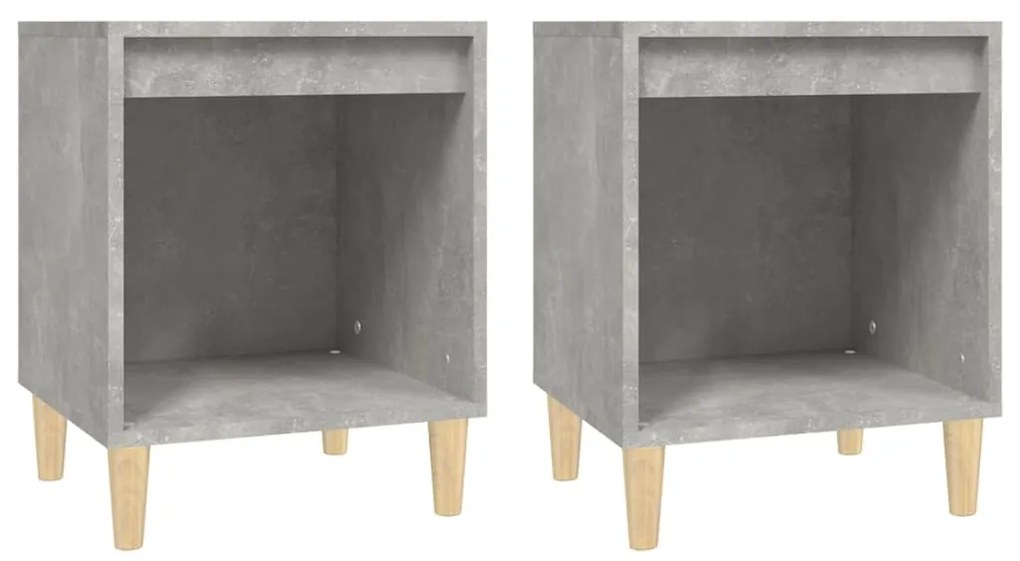 vidaXL Noptiere, 2 buc., gri beton, 40x35x50 cm