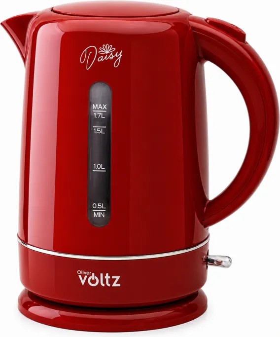 Cana electrica Oliver Voltz Daisy OV51230W, 2200W, 1.7 L, Oprire automata, Rosu