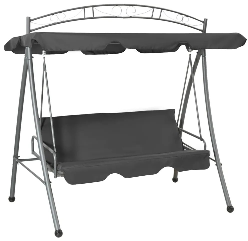 vidaXL Balansoar extensibil cu copertină antracit 198x120x205 cm oțel