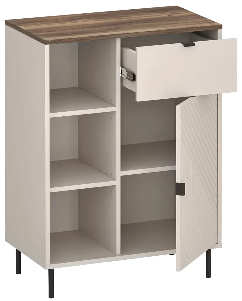 Dulap EYCO 1D1S, cașmir/stejar castello