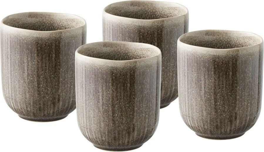 Cești grej 4 buc. din gresie ceramică 360 ml Viola – House Nordic