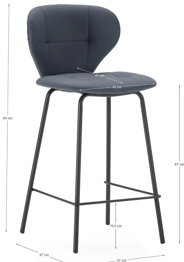 Scaune de bar gri-închis 2 buc. (înălțime șezut 67 cm) Maura – Marckeric