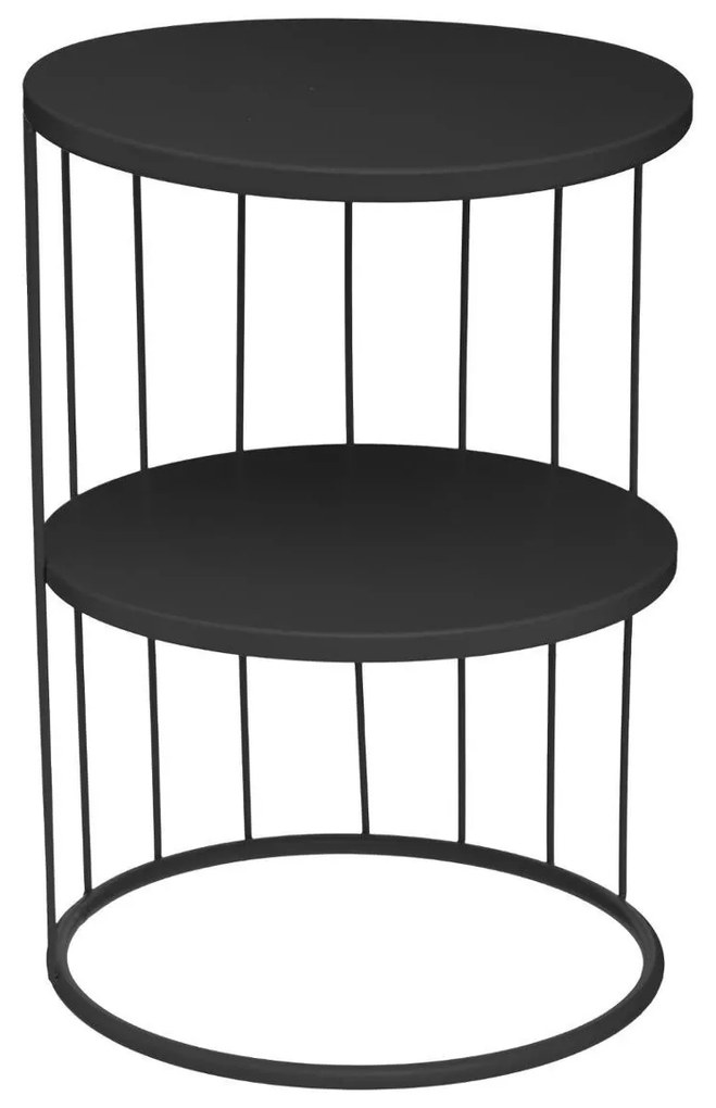 Masuta de cafea KOBU, 2 nivele, Ø 36 cm, cerc negru