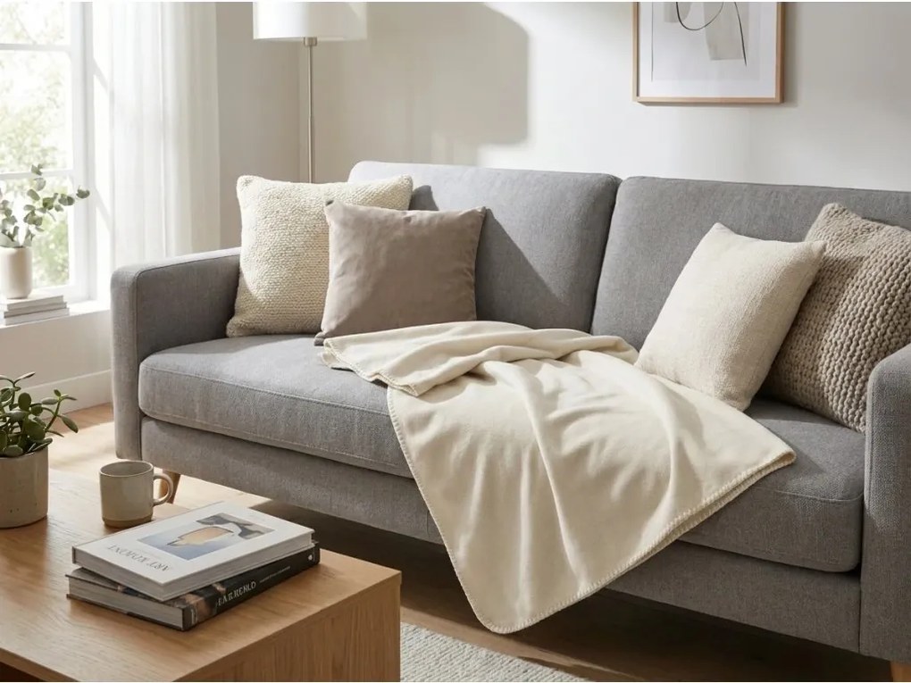 Patura fleece FLEORA, crem deschisă Dimensiune: 200 x 220 cm