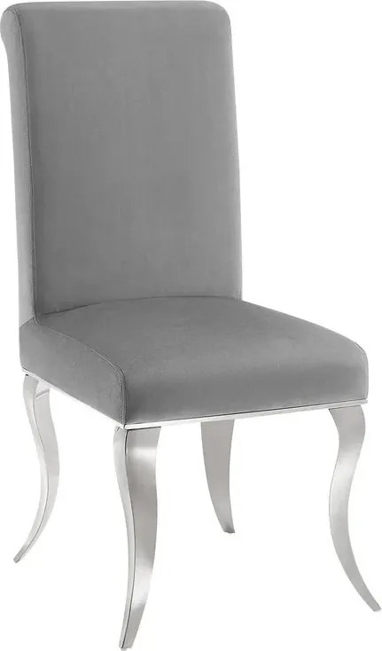 Set 2 scaune Modern Barock, argintiu/ catifea gri