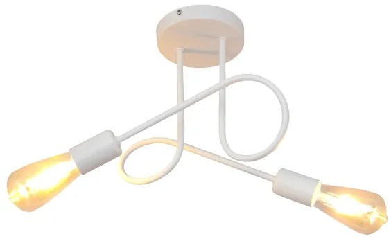 Lustr pentru copii OXFORD 2xE27/15W/230V alb montat pe tavan