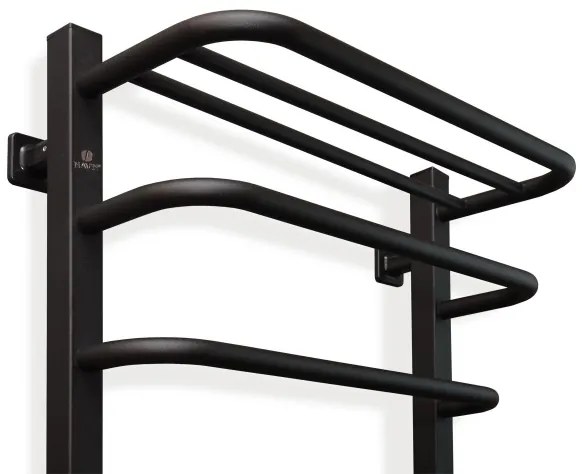 Radiator electric de baie cu termostat FORTIS 350W/230V 80,6 cm IP44 negru dreapta